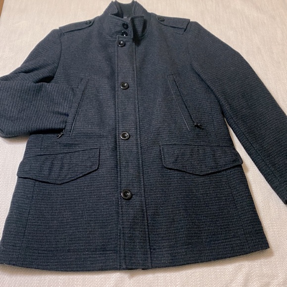 BOSS HUGO Boss Cassman coat wool blend zip/button front pockets lined men 40R - Picture 3 of 14